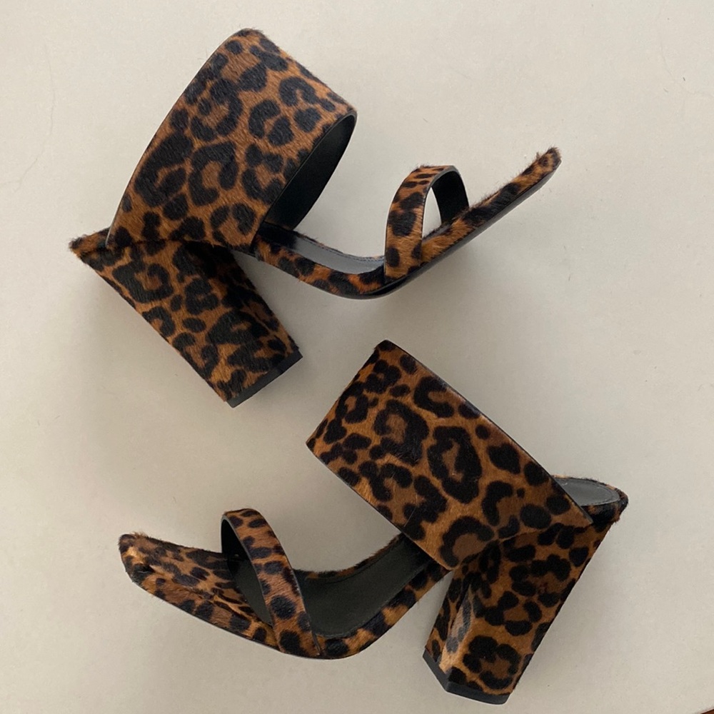 Saint Laurent leopard heel sandal size 39
